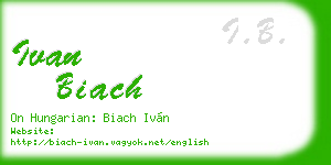 ivan biach business card
